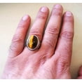 thumbnail image 2 of Tiger Eye Ring, Natural Tiger Eye Ring, Birthstone Ring, Silver Jewelry, 925 Silver Ring, Birthday Gift, Heavy Mens Ring, Arabic Design, Ottoman Style Ring, Christmas, Turkey Mens Signet Ring, 2 of 6
