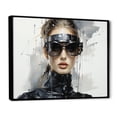 thumbnail image 2 of Designart "Futuristic Fashion in Black and Grey II" Fashion Framed Wall Art - Glam Black Dior Hallway Framed Wall Art Decor, 2 of 6