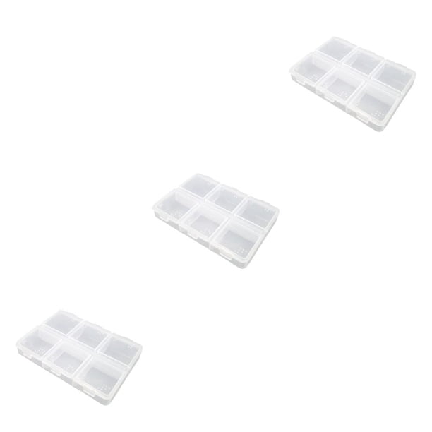 sweethay Pill Case Transparent 6 Grids Plastic Dispenser Pills Household Travel Jewelry Necklace Storage Containers for Elderly Type1