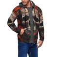 thumbnail image 2 of Wukai Vintage Butterfly Flower Skull Print Men's Zip-Up Hoodie,Fleece Full-Zip Hoodie for Men, Hooded Sweatshirt-Small, 2 of 5