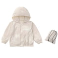 thumbnail image 3 of Children's Jackets Dqueduo Boys And Girls Summer Casual Fashion Hooded Zip Up Sun Protection Loose Jacket With Pockets Beige 3-4 Years, 3 of 9