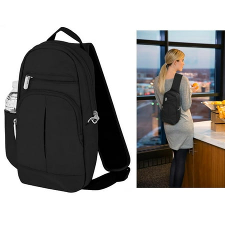 AllTopBargains - Travelon RFID Blocking Crossbody Backpack Anti-Theft Sling Bag Lightweight ...