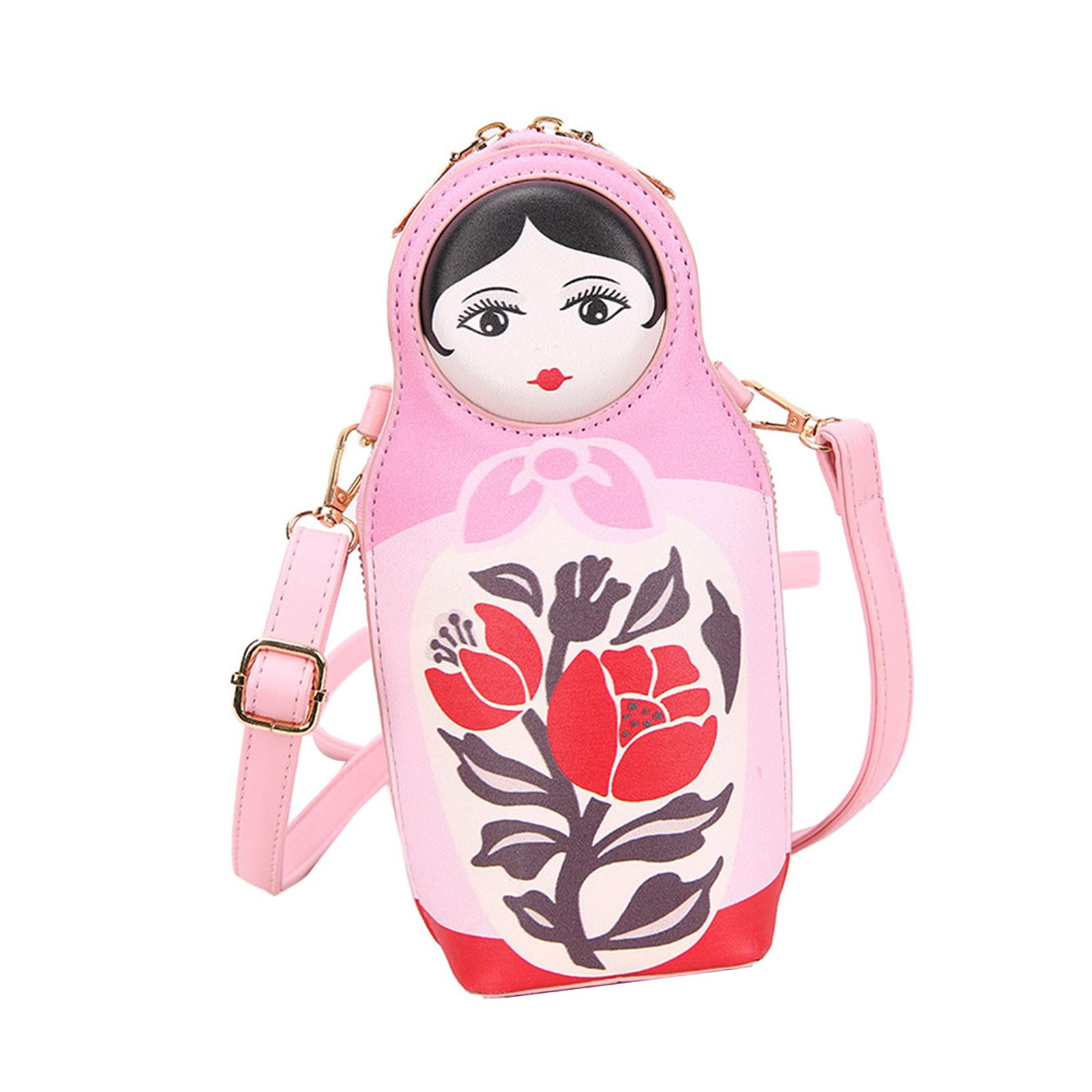 Segolike Matryoshka Doll Crossbody Bag Handbag Men Women Portable Zipper Shoulder Bag Casual Shoulder Bag for Trekking Workout Outdoor