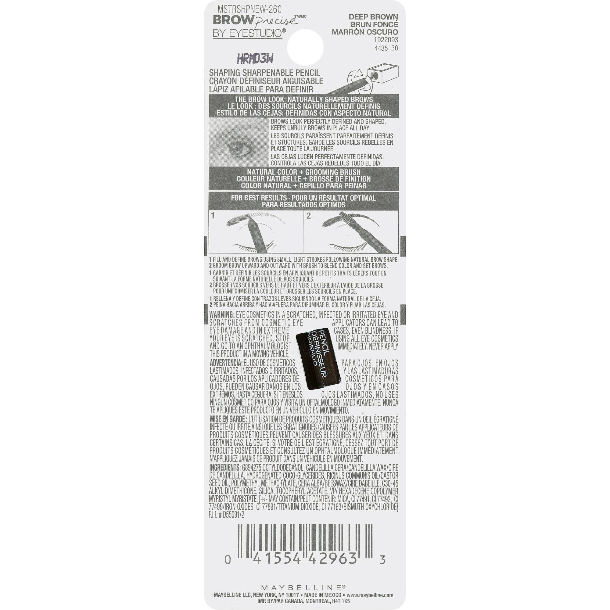 Maybelline Brow Precise Shaping Eyebrow Pencil, Blonde