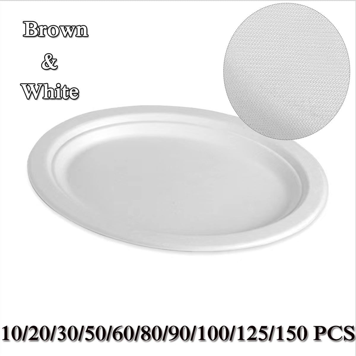 Oval Paper Plates White, 12 Inch Large Paper Plates, 100%, 56% OFF