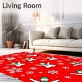 thumbnail image 2 of ODIKA 4' x 6' Machine Washable Non-Slip Area Rug, Christmas snowman High Traffic Rug, Red, 653887, 2 of 7