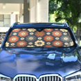 thumbnail image 4 of Elegant Symmetrical Flower Car Windshield Sun Shade Foldable Car Front Window Visor Heat and UV Protection 55x27.6, 4 of 8