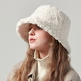 thumbnail image 3 of Guiexla Women Winter Hat Thick Soft Solid Color Flat Top Wide Brim Plush Windproof Cold Resistant Lady Fisherman Hat Lady Bucklet Cap, 3 of 8