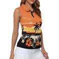 thumbnail image 4 of HUIACONG Tropical Palm Tree Durable Women Sleeveless Golf Half Zip Vest, Quick Dry Workout Tank Tops Casual Fashion for Running Tennis Outdoor, 4 of 7