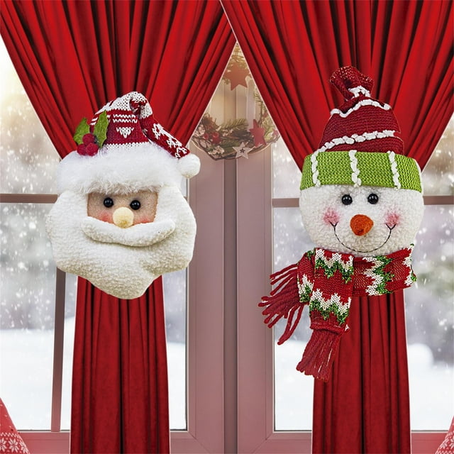 Christmas Decorations Outdoor Curtain Christmas Curtains Decorating Belts! A Warm For Relatives And Friends So That Every Window Is Filled With Polyester curtains