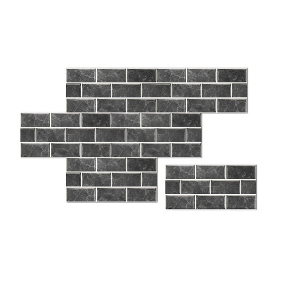 Sleek Faux Stone Tile Peel and Stick, 3D Wall Panels for Instant Upgrades, Water and Oil Resistant, Ideal for Kitchens, Bathrooms, and More (Pack of 6)