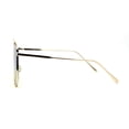 thumbnail image 4 of SA106 Retro Shield Oceanic Lens Oversize Flat Top Metal Sunglasses Gold Blue Yellow, 4 of 4
