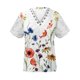 thumbnail image 4 of ICHUANYI ClearanceWomen Fashion Summer Sexy Fold Printed Regular Women Short Sleeves V Neck Button Top(Beige, XL) ICHUANYI WER20232080506760, 4 of 5