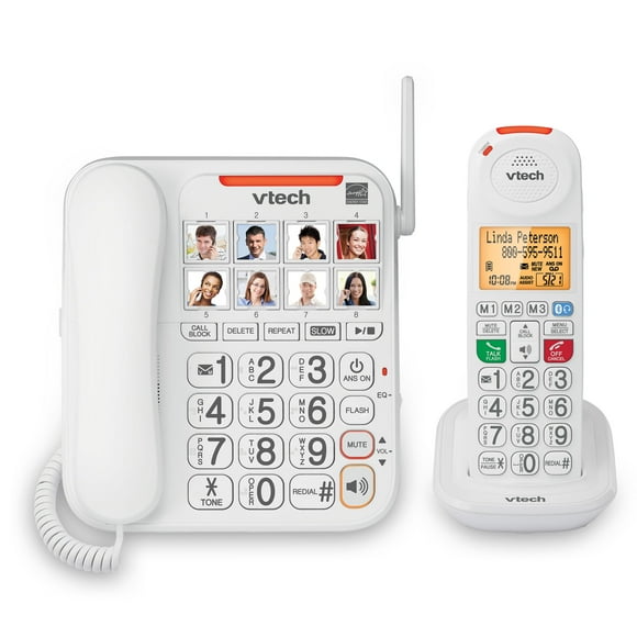 Teléfono amplificado Vtech con cable/inalámbrico Careline