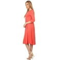 thumbnail image 3 of Women's Casual Basic Comfy 3/4 Sleeve Flare A-line Midi long maxi Dress, 3 of 5