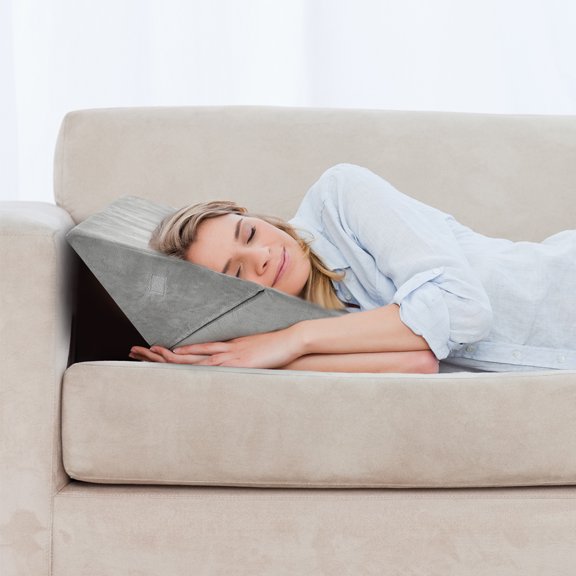 Costway Bed Wedge Pillow Adjustable Memory Foam Reading Sleep Back Support Grey