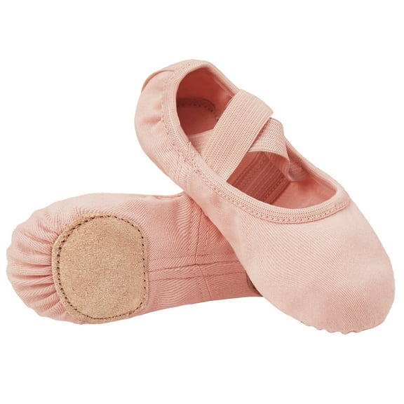 Stelle Ballet Shoes Highly Elastic Canvas Ballerina Dance Slippers for Toddler Girls Little Kid,Ballet Pink