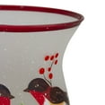 thumbnail image 4 of Northlight 8" Hand Painted Finches and Pine Glass Christmas Candle Holder, 4 of 5