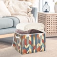 thumbnail image 3 of Yayeee Collapsible Cube Storage Bin with Lid Fabric Closet Decorative Basket with Handles, Beige Geometric, 3 of 7