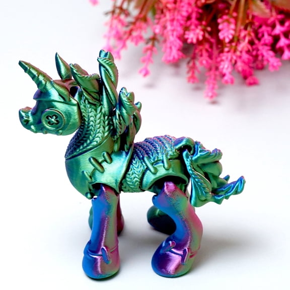 3D Printed unicorn,Flexible Joint Animal lacertid Figurines,Realistic Eyes, Home Office Decor,Fidget Toy for Adults Teens Boy Festival Gifts