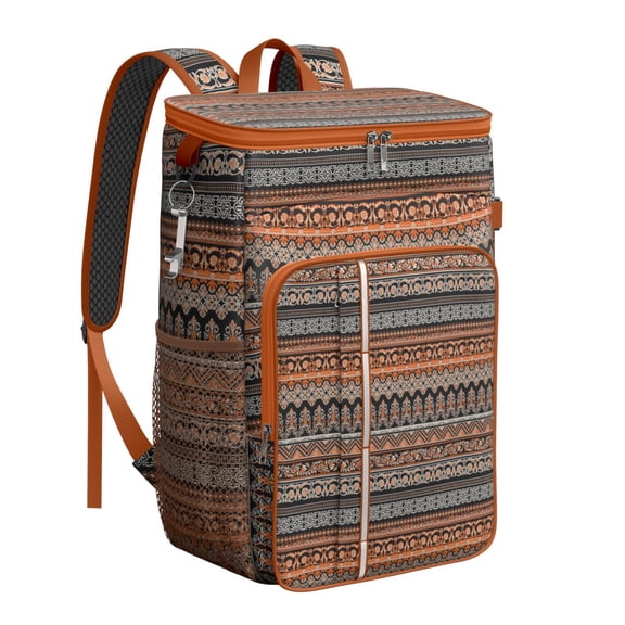 Colorful Insulated Backpack Cooler - 20L Soft Cooler Bag, Abstract Geometric Design for Picnic & Travel
