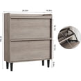 thumbnail image 2 of Adjustable de madera shoe almacenamiento gabinete con 2 flip cajones - natural gray, para entrada, hallway, sala de estar, 2 of 7
