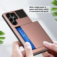 thumbnail image 2 of SOATUTO Compatible with Samsung Galaxy S23 Ultra With Credit Card Holder Armor Dual Layer Hybrid Shockproof Soft Rubber Wallet Case For Samsung Galaxy S23 Ultra(Rose Gold), 2 of 7
