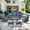 Blue, variant on POCASSY Swivel Patio Rocking Chairs with 5.11" Wide Armrest and Cushions, Brown Rattan and Beige Cushion
