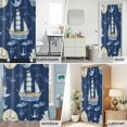 thumbnail image 5 of Shower Curtain Bathroom Set Modern Marine Sailing Boat Clock Waterproof Fabric Shower Curtains with Grommets&Hooks, Nautical Anchor Navy Blue Privacy Bath Curtain for Bathtub 72x84in, 5 of 9