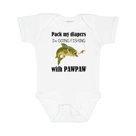 

Inktastic Pack My Diapers I m Going Fishing with Pawpaw Gift Baby Boy or Baby Girl Bodysuit