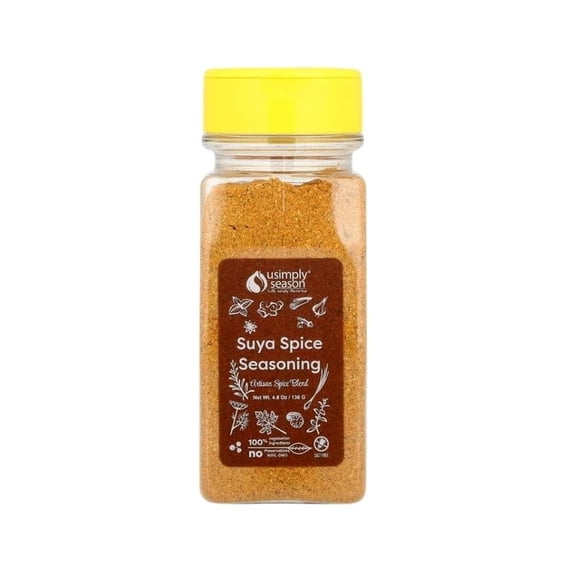 USimplySeason Suya Spice Blend (4.8 oz) – Smoky West African Grilling Rub | Vegan, Non-GMO, Salt-Free, One Blend Many Meals