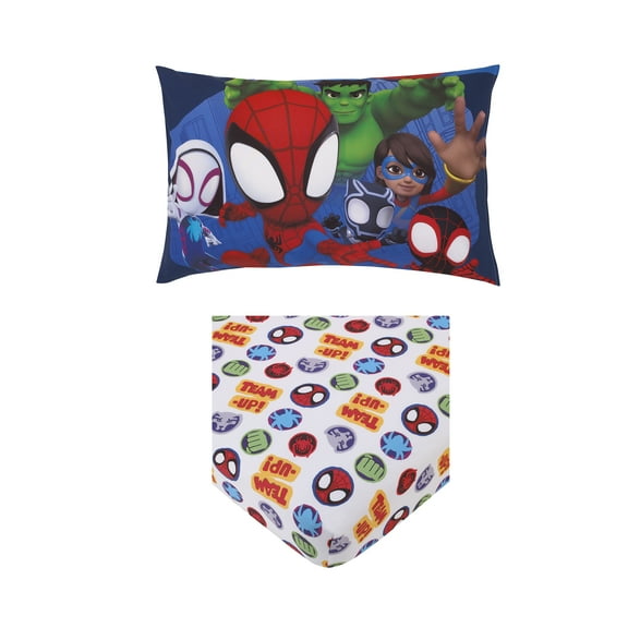 Marvel Spidey Let's Swing 2 Piece Toddler Sheet Set, Red, Blue, Sheet, Pillowcase