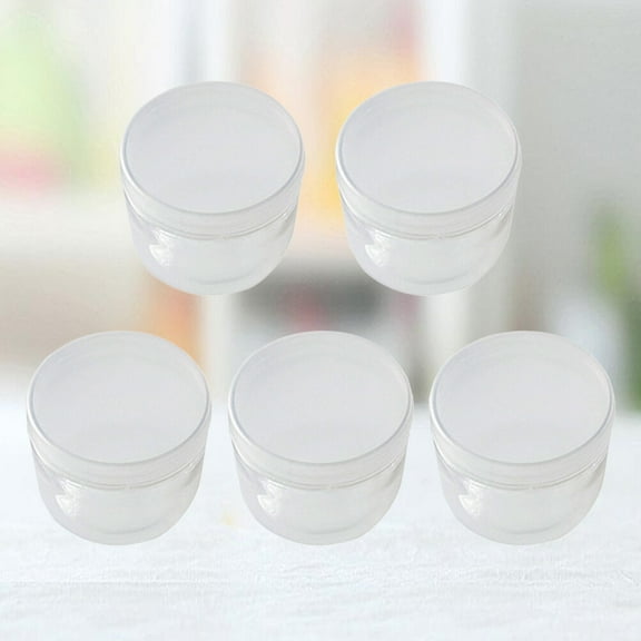 MEIBUTYUP 5-Pack Clear Plastic Desktop Storage Boxes for Hair Accessories Organizer, White, and Multi-Purpose