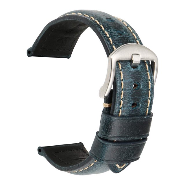 Flmtop Remplacement du Bracelet de la Montre 20/22/24mm Vintage Réglable en Cuir Véritable