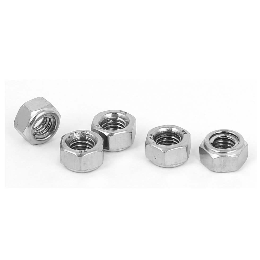 M5 304 Stainless Steel SelfLocking Antiloose Insert Hex Lock Nut 5pcs