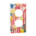 thumbnail image 2 of Yayeee Duplex Wall Plate 1-Gang 4.5"x2.7" Home Receptacle Light Switch Decorative Outlet Cover, Red Striped Lemon, 2 of 7