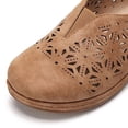 thumbnail image 4 of EIMELI Simili Cuir Élastique Confortable Glissement sur les Femmes Creux Bout Rond Talon Plat Chaussures Plates Plate-Forme Anti-Dérapant, 4 of 11