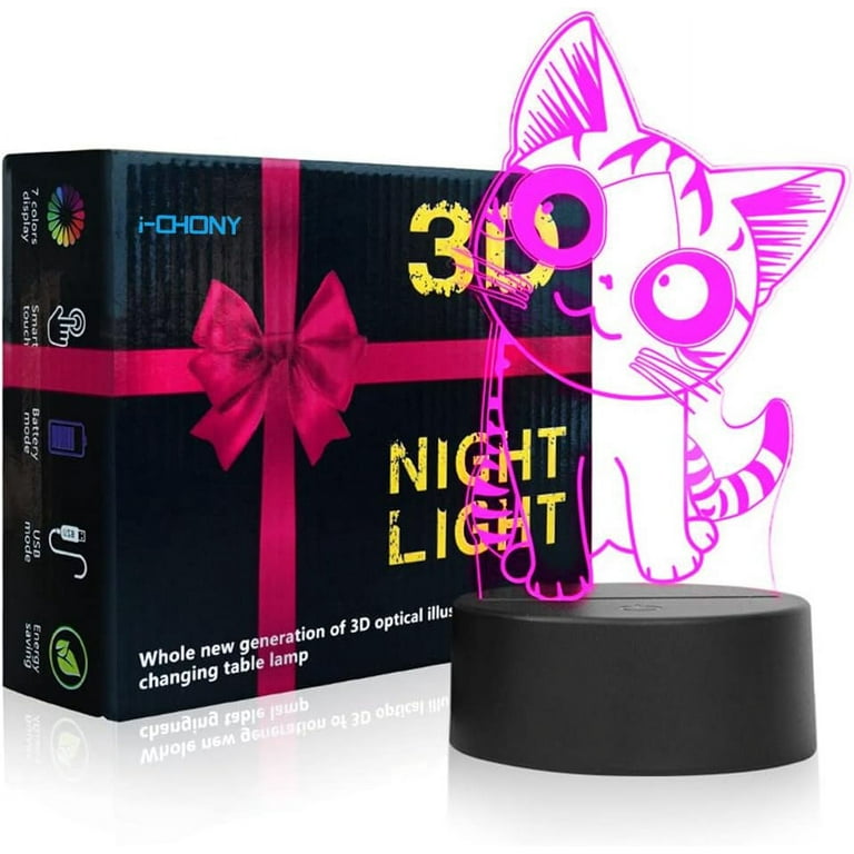 YeeSeeJee Cat Lamp,Cat Stuff,Cute Night Light,7 Colors Timing Remote &  Touch,Cat Gifts for Cat Lovers,Cat Gifts for Girls,Gifts for Girls 5-7 8-10