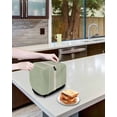 thumbnail image 3 of Sage Green Beige Striped Toaster Cover 4 Slice, Large Kitchen Appliance Covers, Modern Farmhouse Retro Lines Toaster Oven Cover with Loop, Bread Machine Cover Polyester Dust Cover Protection, 3 of 4