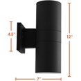 thumbnail image 3 of Xtricity Modern Outdoor LED Light Fixture Up & Down Cylinder Wall Sconce 18W (120W Eqv), 3 of 7