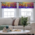 thumbnail image 5 of LALILO Kitchen Curtain Valance Oil Landscape Autumn Forest Rod Pocket Window Curtain 52"x 18" Set of 2, 5 of 7