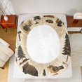thumbnail image 5 of Homewish Safari Animal Bear Full Size Sheets,Rustic Farmhouse Cabin Bed Sheets,Brown Beige Sheet Sets For Boys Kids,Breathable Home Decor,4-Piece, 5 of 7