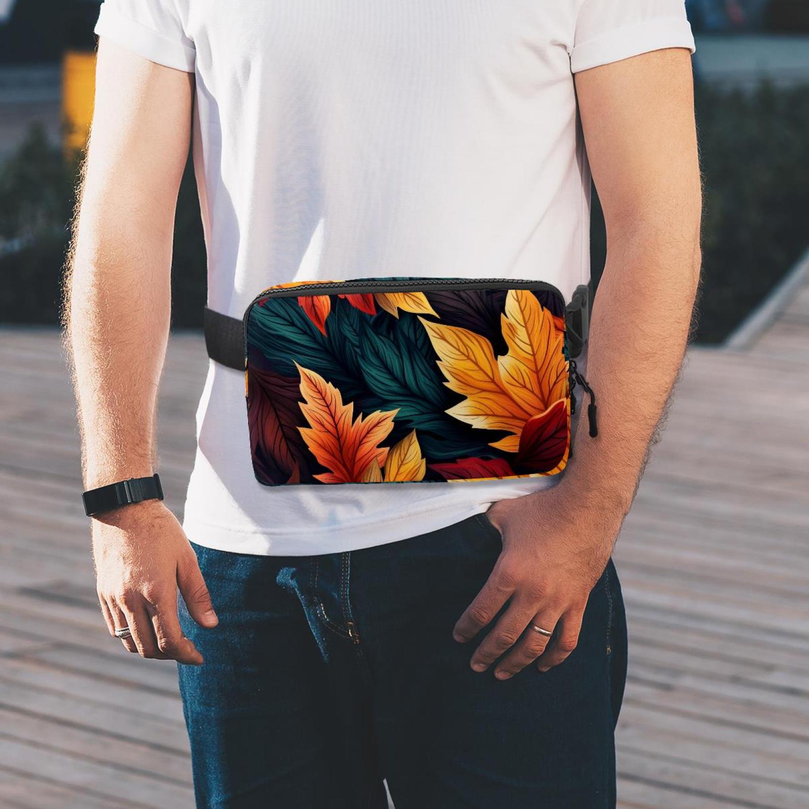 Thanksgiving leaves Lightweight Adjustable Crossbody Bag Fanny Pack Running Belt Extension Strap Unisex