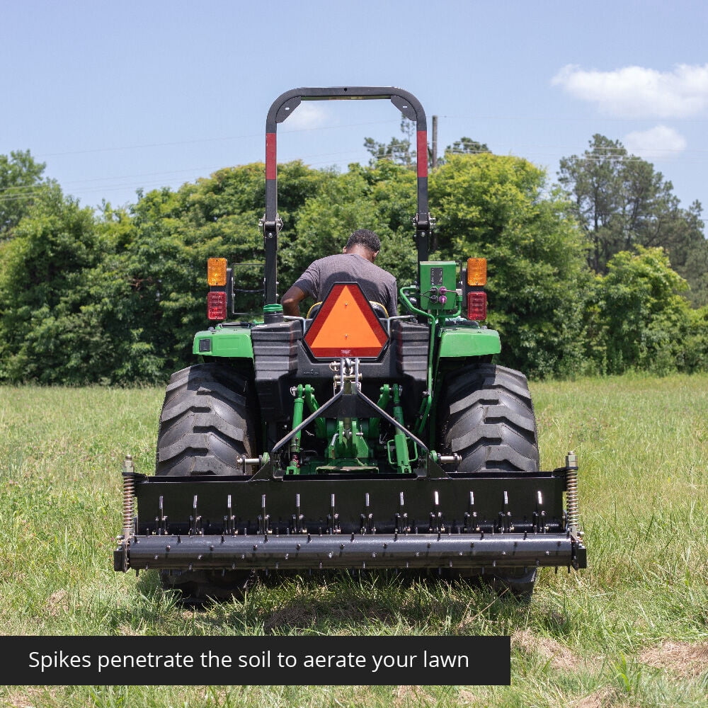 Titan Attachments 3 Point 72" Soil Pulverizer, Quick Hitch Category 1 and 2 Tractors, Drum Spike Seedbed Prep