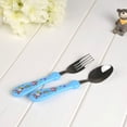 thumbnail image 2 of EeaseCA Children's Spoon and Fork Set Toddler Stainless Steel Flatware Tableware with Cartoon Handle (Blue), 2 of 4