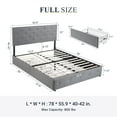 thumbnail image 5 of Sifurni Full Size Upholstered Platform Bed Frame with 4 Drawers Storage and Diamond Stitched Button Tufted Headboard, Light Grey, 5 of 5
