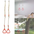 thumbnail image 4 of Un par de columpios de plástico ajustables para niños, gimnasio, ejercicio físico, deportes, anillo colgante con cuerda roja, 4 of 5