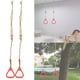 thumbnail image 4 of Un par de columpios de plástico ajustables para niños, gimnasio, ejercicio físico, deportes, anillo colgante con cuerda roja, 4 of 5