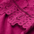 thumbnail image 3 of Horkkom 3/4 Length Sleeve Womens Tops Plus Size Floral Print Casual Tops Summer Hollow out Linen Shirts Pink S, 3 of 5