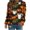 Multicolor, variant on Raeneomay Long Sleeve Shirts for Women Women Fall and Winter Thanksgiving Fruit Pumpkin Print Round Neck Hooded Long Sleeved SweatShirt Top